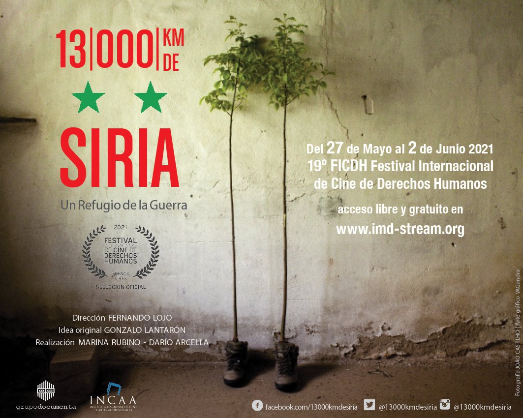Llegó el día amigos!
Este 27 de mayo vamos a estrenar <a href="/13000kmdesiria/">13.000 km de Siria</a> en el <a href="/FestivalFICDH/">Festival Internacional de Cine de Derechos Humanos</a>  
Un documental sobre refugiados que llegan a Argentina buscando la Paz que les fue arrebatada por la guerra en #Siria. Orgullo e inclusión de la mano de un gran equipo!
#refugee #cineddhh