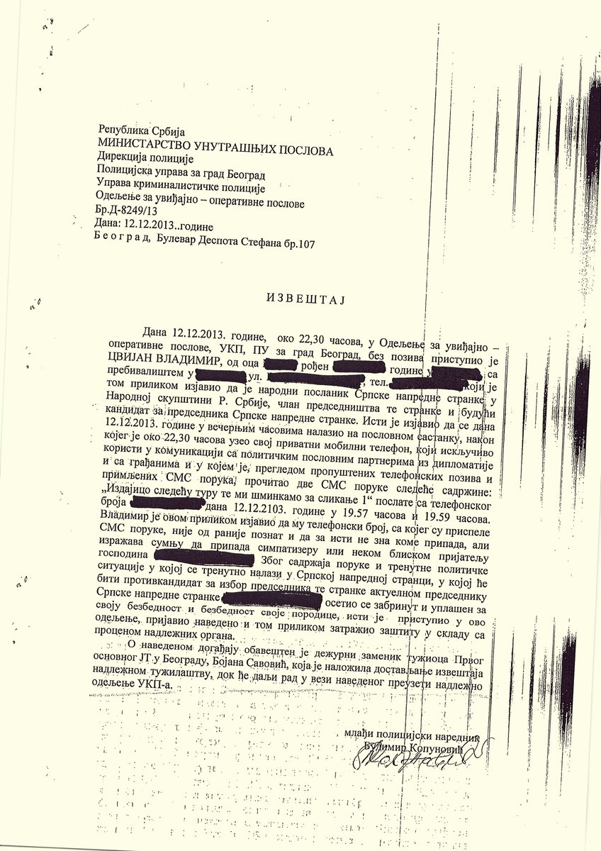 INinic's tweet image. Bio jednom jedan čovek.
I prezivao se CVIJAN.
I policija od 12.12.2013. nije utvrdila ko mu je poslao preteći SMS.
Niti je tužilac bio ažuran da se predmet ikada reši.