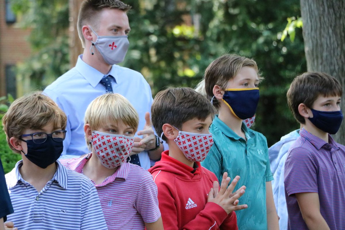 Yesterday afternoon, fifth grade boys participated in a symbolic walk of class unity through the LS hallways while the third and fourth grade cheered them on. Students made their way across St. Christopher's Road to reflect on years past and prepare for the years ahead.