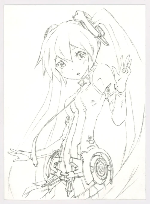 アペンドミクさん描いてます。PSVRで立体を頭に叩き込んでますが、だからといってカンタンには描けないですね～ムズイよ、マジで 