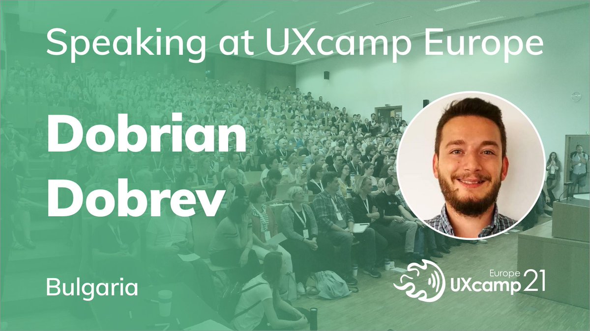 uxcampeurope's tweet photo. We're proud that @DobrianDobrev will speak at UXcamp Europe 21 on June 5-6!

You can still be part of it and even hold a session yourself. Join over 1000 #UX people for a special weekend: https://t.co/0LsOLFSnVt #uxce21 https://t.co/MXhyvrMlni