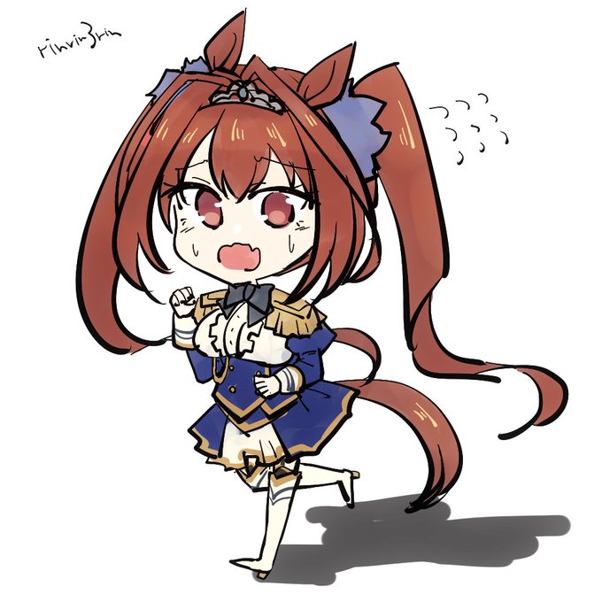 筆ならしで描いたへろへろダイワスカーレット可愛く描けたからみんなみて 