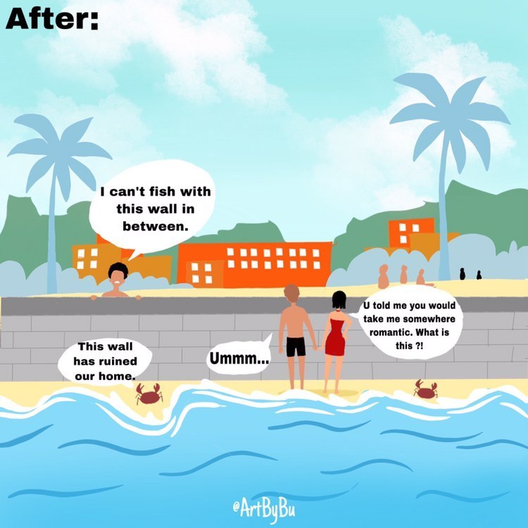 artbybu's tweet photo. https://t.co/xzIlrclDuC
check my illustration w.r.t. the illegal Vainguinim beach wall. #SaveVainguinimBeach #handsoffoursand @savevainguinim https://t.co/KbXzkOHN02