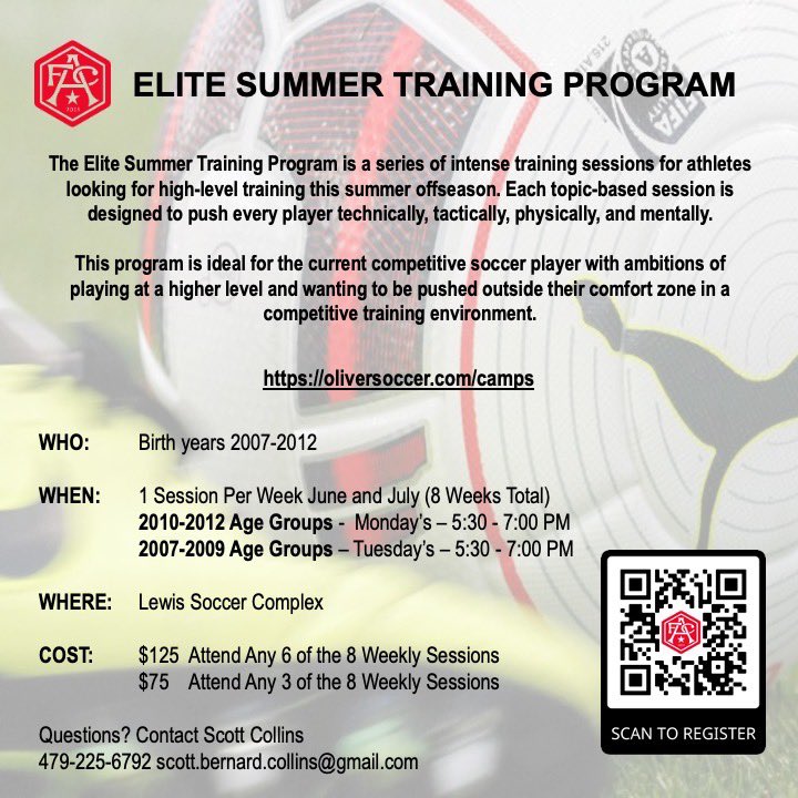 Wanting high-level supplemental off-season training this summer? Come train in a competitive, detail oriented environment that will push you outside your comfort zone. #elitesummertrainingprogram #fcarkansas