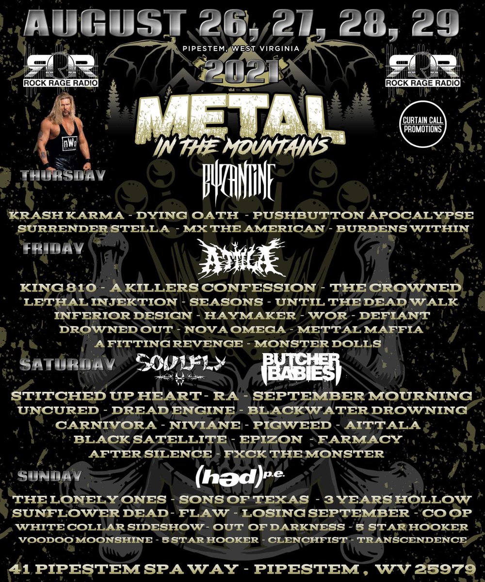 #mitmwv
#metalinthemountainswv #Byzantine  #attila #soulfly #butcherbabies #hedpe 
#metalmusic #hardrock #rockmusic