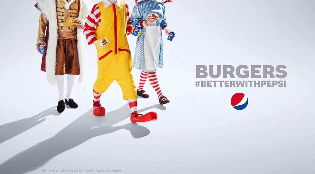 Adweek's tweet photo. Ahead of #NationalHamburgerDay on May 28, @pepsi is playing up claims that burgers at the likes of Wendy’s, McDonald’s and Burger King are #BetterWithPepsi than with rival Coca-Cola.
https://t.co/wy7RxhwurL https://t.co/mfJ9BQv7zZ