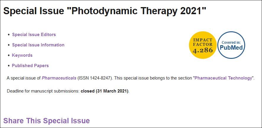 13 articles already published in the Special Issue "Photodynamic Therapy 2021"
mdpi.com/journal/pharma… <a href="/photodynamicIPA/">IntPhotodynamicAssoc</a> <a href="/oncothai/">OncoThAI</a> <a href="/aslmsedu/">ASLMS</a> <a href="/FondUnivLille/">Fondation de l'Université de Lille</a> <a href="/Inserm/">Inserm</a>