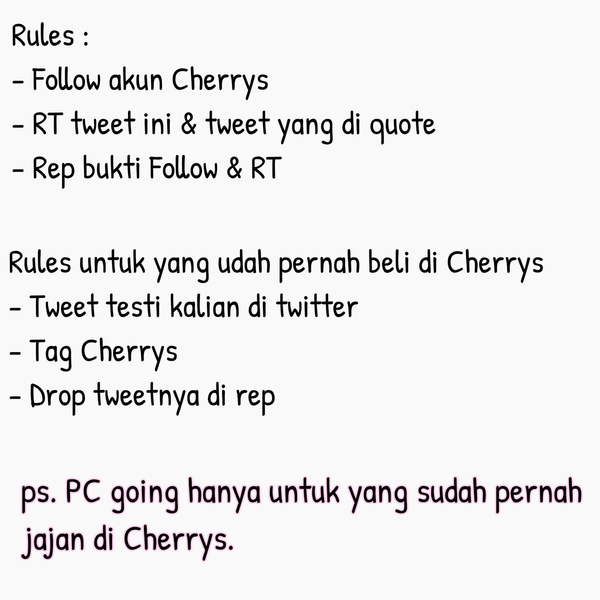 cherrys_go's tweet photo. Cherrys GO GIVEAWAY🎉
Dalam rangka 6th Anniversary Seventeen, Cherrys adain Giveaway kecil-kecilan nih❤

DEADLINE 30 MAY 2021💪💪💪

❣Pengiriman via oren
❣Ongkir ditanggung pemenang🥰
❣Dom Jakarta Pusat
❣Quote tweet ada di thread⬇⬇ https://t.co/KTQc6blaHA