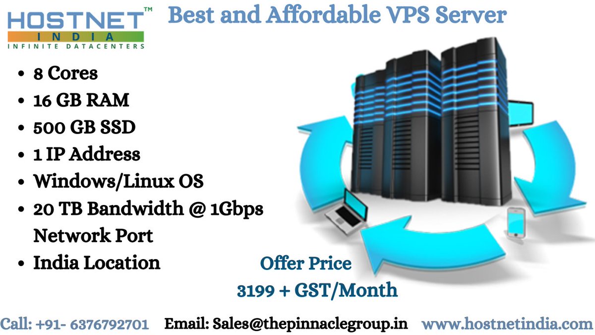 Im_hostnetindia's tweet image. Reliable VPS server by Hostnetindia.
Visit for more info:-hostnetindia.com/deal-of-the-day
#vps #vpscentos #centos #host #hosting #server #google #domain #cloud #webhosting #website #vpshosting #webhost #webhostingcompany #linux #linuxfan #linuxuser #linuxserver  #webservices #servers
