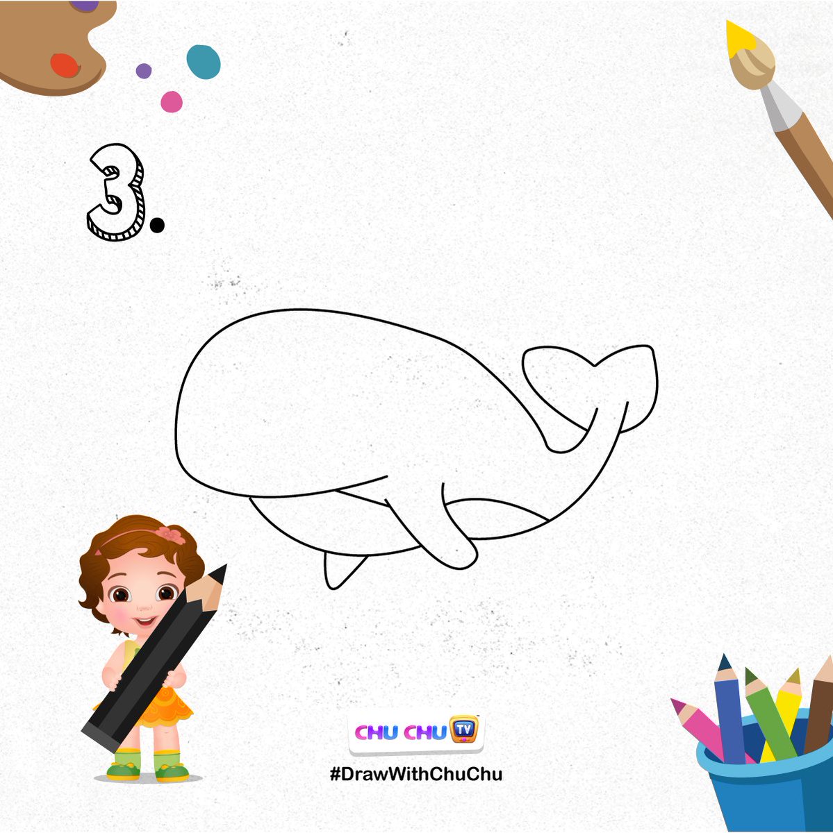 TheChuChuTV's tweet photo. Hello Parents Of The World,
Is your little one enjoying our #DrawWithChuChu series?
It is drawing time with your little one. Follow these steps to draw a Whale and share the picture with us! 1/2
#ChuChuTV #NurseryRhymes #BabyTaku #Art #Whale #DrawingForKids #ColoringForKid https://t.co/chdx1hKGy7