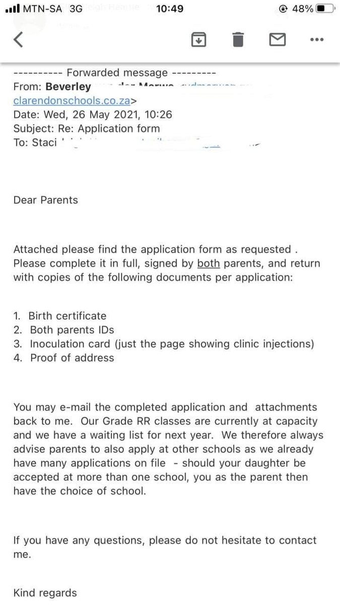 CLARENDON GIRLS HIGH at it again!!😡😡

A black mother requests a year 2022 Grade R  application form for her daughter, the principal's personal assistant Beverly responds and says they cant issue her with the forms, Grade R for 2022 is full and intake exhausted.