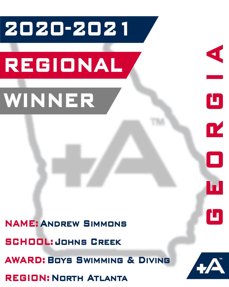 JCSwimDive's tweet photo. Congratulations to Andrew Simmons for being named the @PositiveAthGA Regional Winner for Boys Swiming &amp; Diving! https://t.co/6wXuJf1NoV