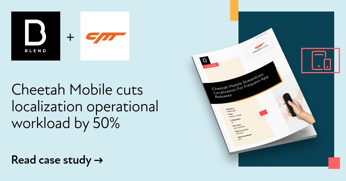BLENDLocal's tweet photo. With constant new features &amp; updates, #app and #gamelocalization can take a lot of time and effort. See how BLEND helped @cmcmglobal ease the operational burden of their #localization and cut their workload by 50% for faster, cleaner #agilelocalization. https://t.co/sUTAFs6j0p https://t.co/U86pkDq6cI