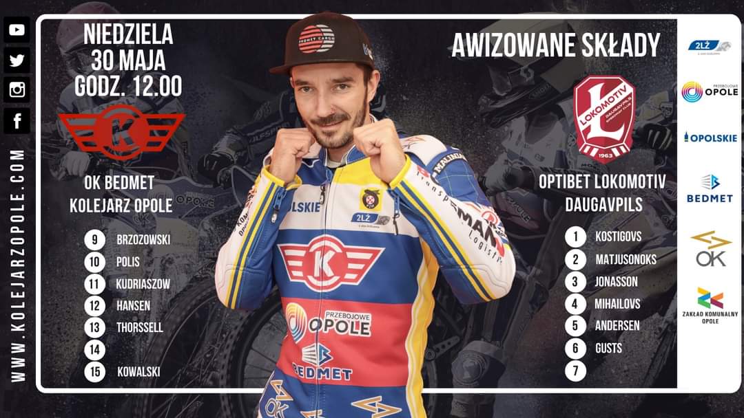 OkOpole's tweet photo. 🆕 Właśnie poznaliśmy awizowane składy na niedzielne spotkanie z @LokoDpils 
W obu jest wolne miejsce dla jednego juniora... Będą emocje ‼️
@2LigaZuzlowa #WszyscyNaStadion #Opolewrytmieżużla https://t.co/G2QNyAeXrF