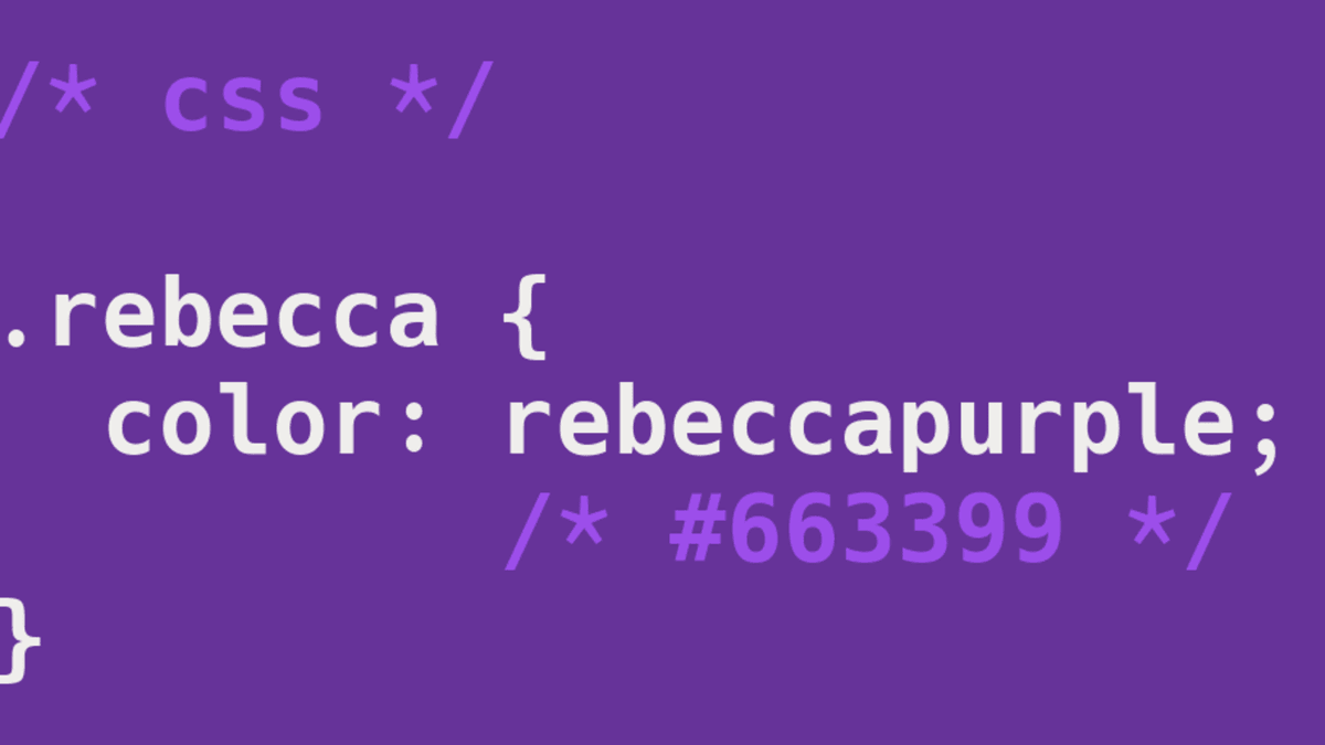 marcba's tweet photo. Did you know about the sad story of the CSS color "rebeccapurple"?

It's a commemoration to the daughter of Eric Meyer (CSS standards pioneer) who died at the age of 6 due to brain cancer 😢

Her favorite color was purple 💜 https://t.co/blt8fB0Nsg