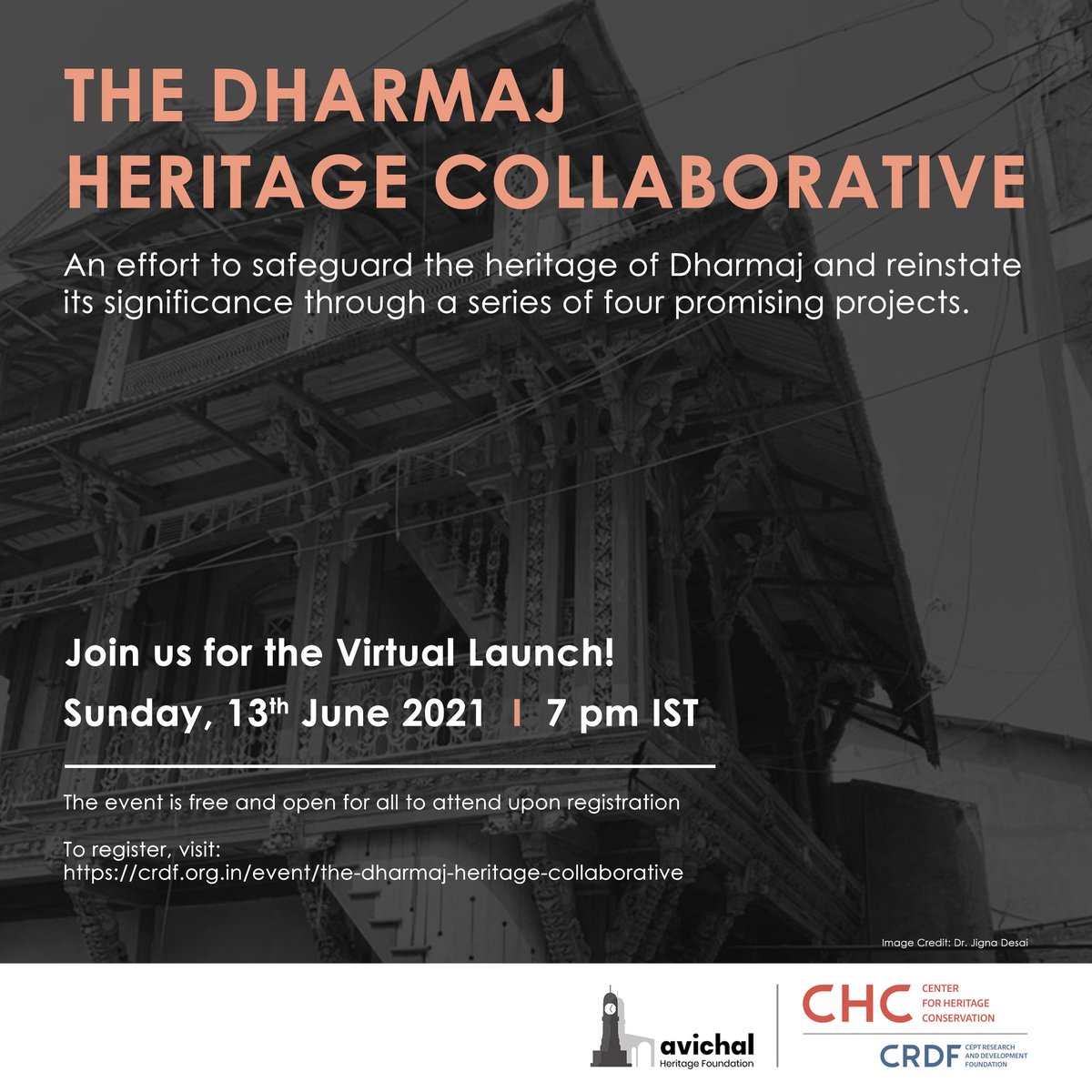 chccept's tweet photo. The Center for Heritage Conservation (CHC), CEPT University, Ahmedabad and the Avichal Heritage Foundation, Dharmaj are excited to announce ‘The Dharmaj Heritage Collaborative’, an effort to safeguard the heritage of Dharmaj through a series of four projects. https://t.co/ESsAr4dQVz