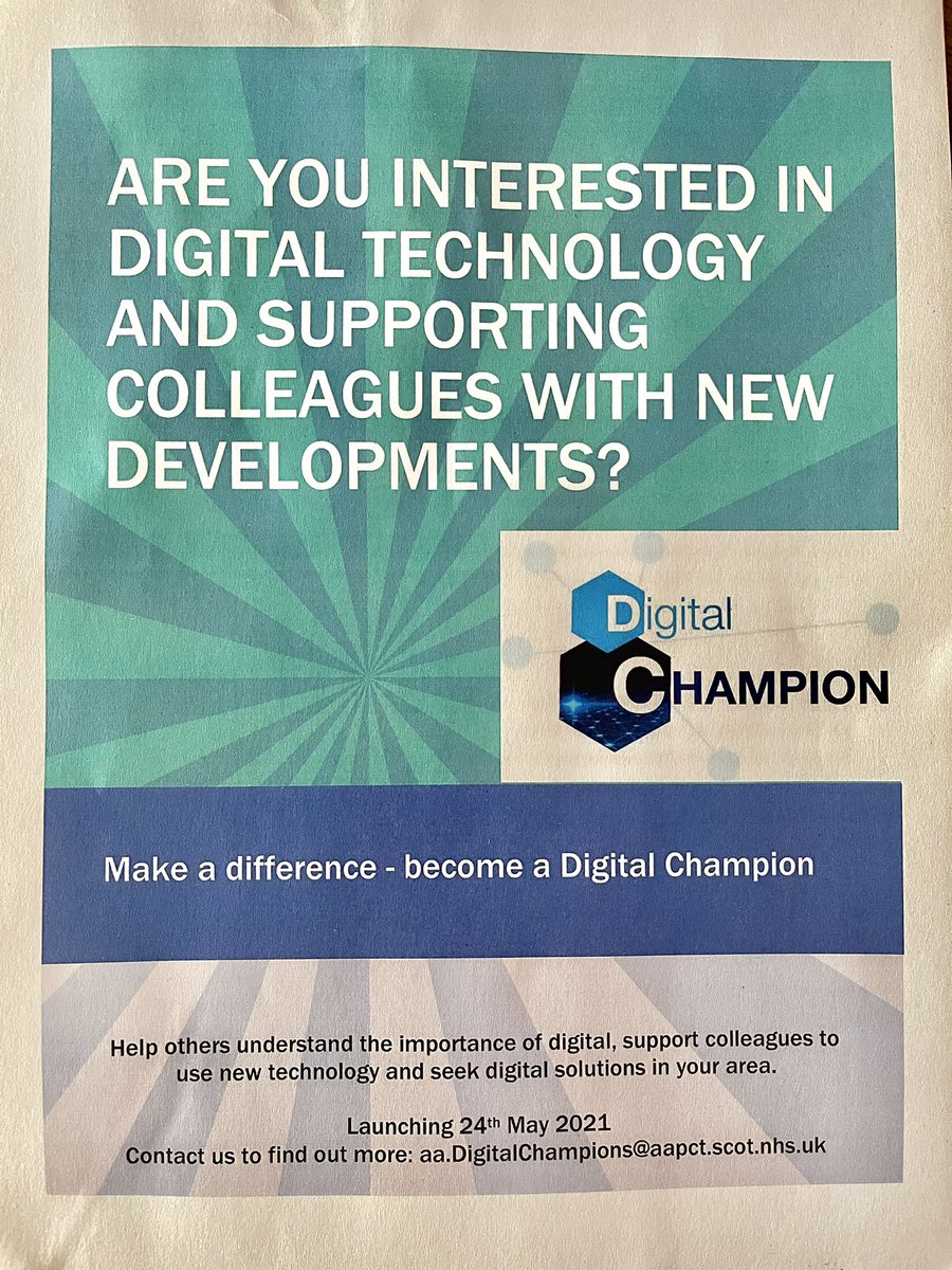 Heather28783's tweet photo. Are you interested in becoming a #aadigitalchampion within NHS Ayrshire &amp; Arran? We’d love to hear from you! 👇 @NicolaTMDGraham @Mich_McLuckie @markfleming1 https://t.co/HHOONJaSRV