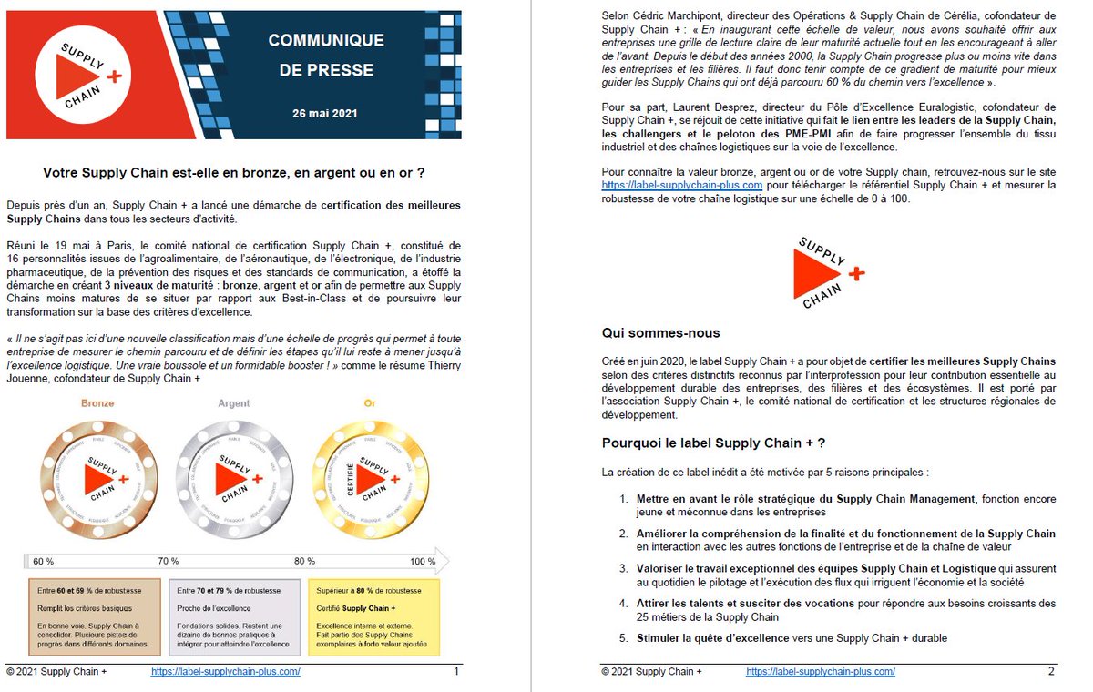 Votre #SupplyChain est-elle en bronze, en argent ou en or? Le comité national de certification #SupplyChainplus a étoffé la démarche en créant 3 niveaux de maturité. 
Pour connaître la valeur bronze, argent ou or de votre #Supplychain, retrouvez-nous sur lnkd.in/dh3-MbV.