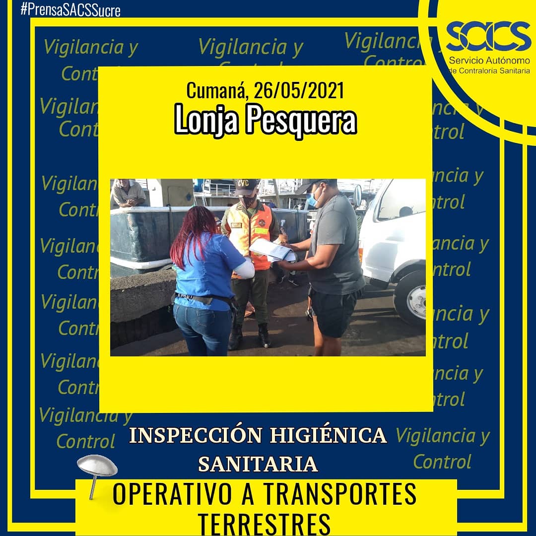 Rossa2005's tweet photo. #EnDesarrollo  Continúa operativo por vigilancia y control a transportes terrestres de alimentos, está vez, nuestro punto  de trabajo está ubicado en la Lonja pesquera, #Cumaná En dicha acción se verifica documentación y condiciones sanitaria del vehículo #26Mayo #PrensaSACSSUCRE https://t.co/SpHHhsyvAd