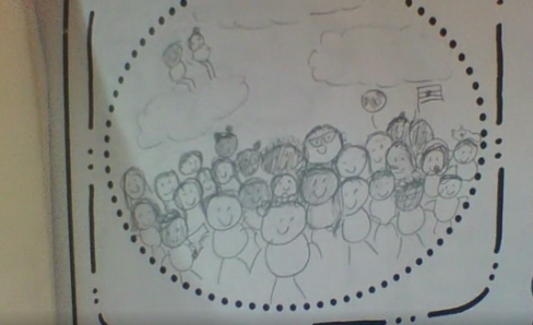 Waso4SCE's tweet photo. Our very talented classmate, Sullivan, sketched a class photo in his memory book.  I love the details 🎨 https://t.co/9Q5PjdjxAh