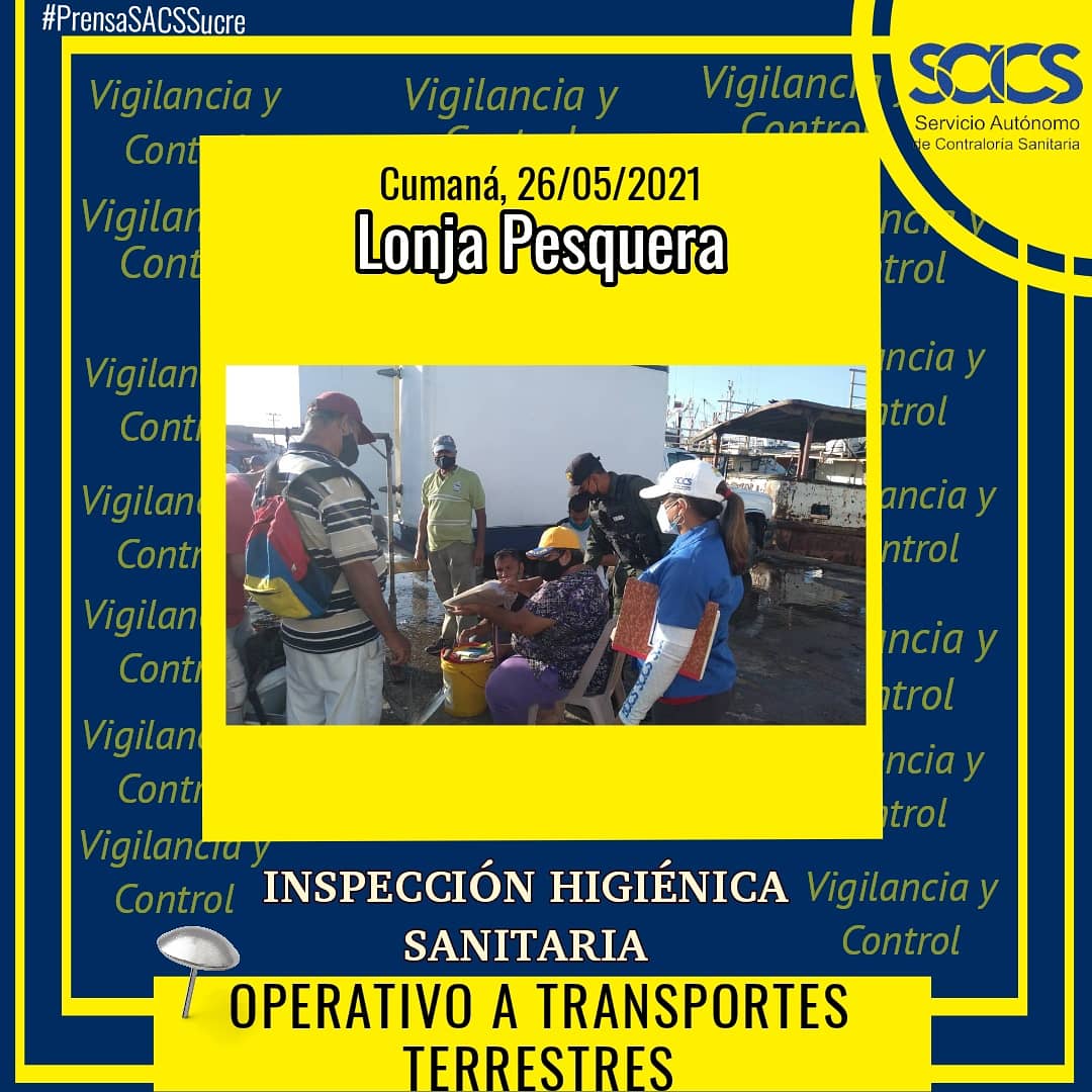 Rossa2005's tweet photo. #EnDesarrollo  Continúa operativo por vigilancia y control a transportes terrestres de alimentos, está vez, nuestro punto  de trabajo está ubicado en la Lonja pesquera, #Cumaná En dicha acción se verifica documentación y condiciones sanitaria del vehículo #26Mayo #PrensaSACSSUCRE https://t.co/SpHHhsyvAd
