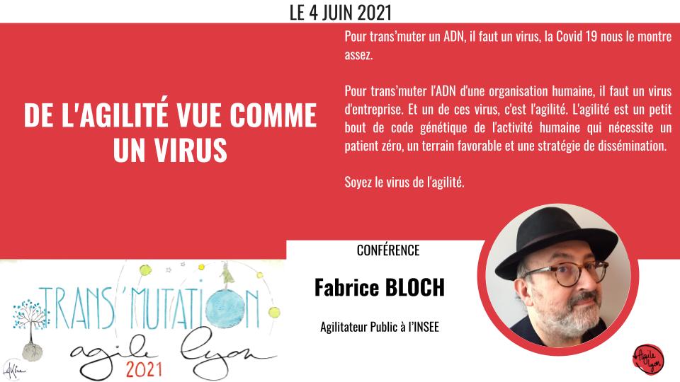 [Orateur du jour] Nous sommes ravis d'accueillir <a href="/AgilitatrPublic/">Fabrice Bloch</a> à Agile Lyon 2021 pour une conférence sur "De l'agilité vue comme un virus"
Billetterie : helloasso.com/associations/c…
RDV tout à l'heure pour l'annonce d'un nouveau lieu !
#AgileLyon2021 #conference #lyon #agile