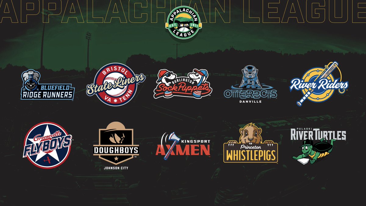 StadiumJourney's tweet photo. Attack of the Appalachian League Rebrand @AppyLeague https://t.co/8MkyirbKed https://t.co/zllGpMaA5h