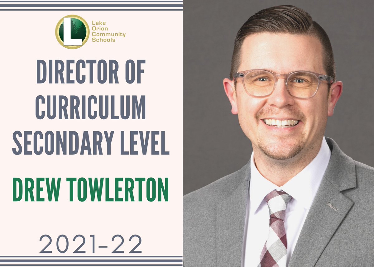 Drew Towlerton will be the LOCS Director of Curriculum for Secondary Levels. He will join the Teaching and Learning Department this summer. lakeorionschools.org/default-post-p…
 #AlwaysLakeOrion