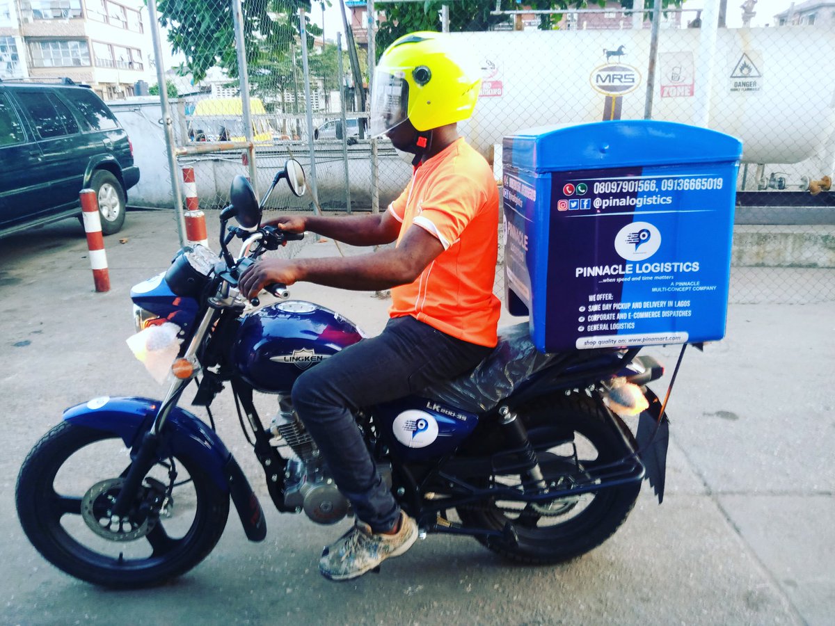 Pinalogistics's tweet photo. Ready! Set! Go.... 

Always roaming the streets of Lagos, delivering happiness and peace of mind.

#pinalogistics #dispatchriders https://t.co/HrMQgGAoYM