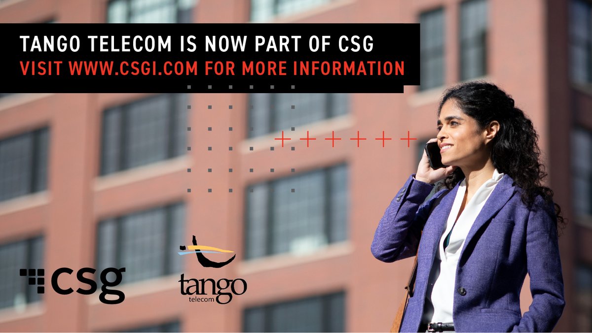 .<a href="/csg_i/">CSG</a> today announced it has formally acquired Tango Telecom—leading supplier of convergent policy control and messaging solutions—to deliver end-to-end digital monetization solutions to CSPs. #digitaltransformation #digitalmonetization #telecom ir.csgi.com/investors/pres…