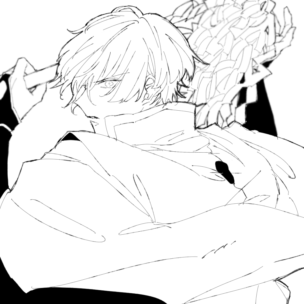 ラフ→線画&amp;色塗り済 