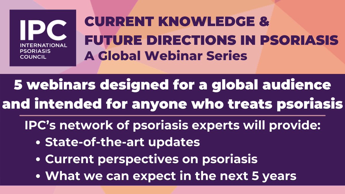IpcPs's tweet photo. IPC is excited to launch its "Current Knowledge and Future Directions in Psoriasis" five-part global webinar series that brings together #IPC's #psoriasis experts from around the globe. Learn more and register for the first webinar of this exciting series! https://t.co/2k2P0WbFim https://t.co/qRTmTVlAqP