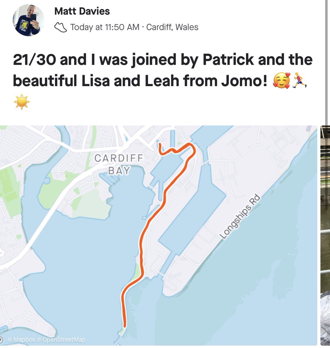 MattRunsWales's tweet photo. 21/30 and I was joined by the lovely team at Jomo! Loved it! 🥰☀️🏃‍♂️ https://t.co/2KSkjlWtw6