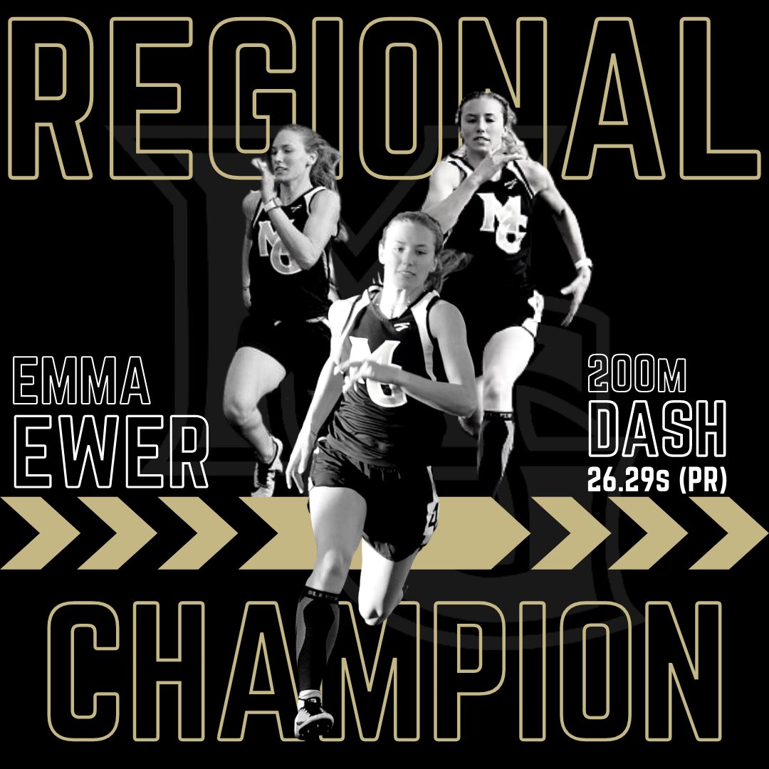 Emma Ewer keeps making history! Congrats to her on her Regional Championship in the 200M!! #WeAreMG