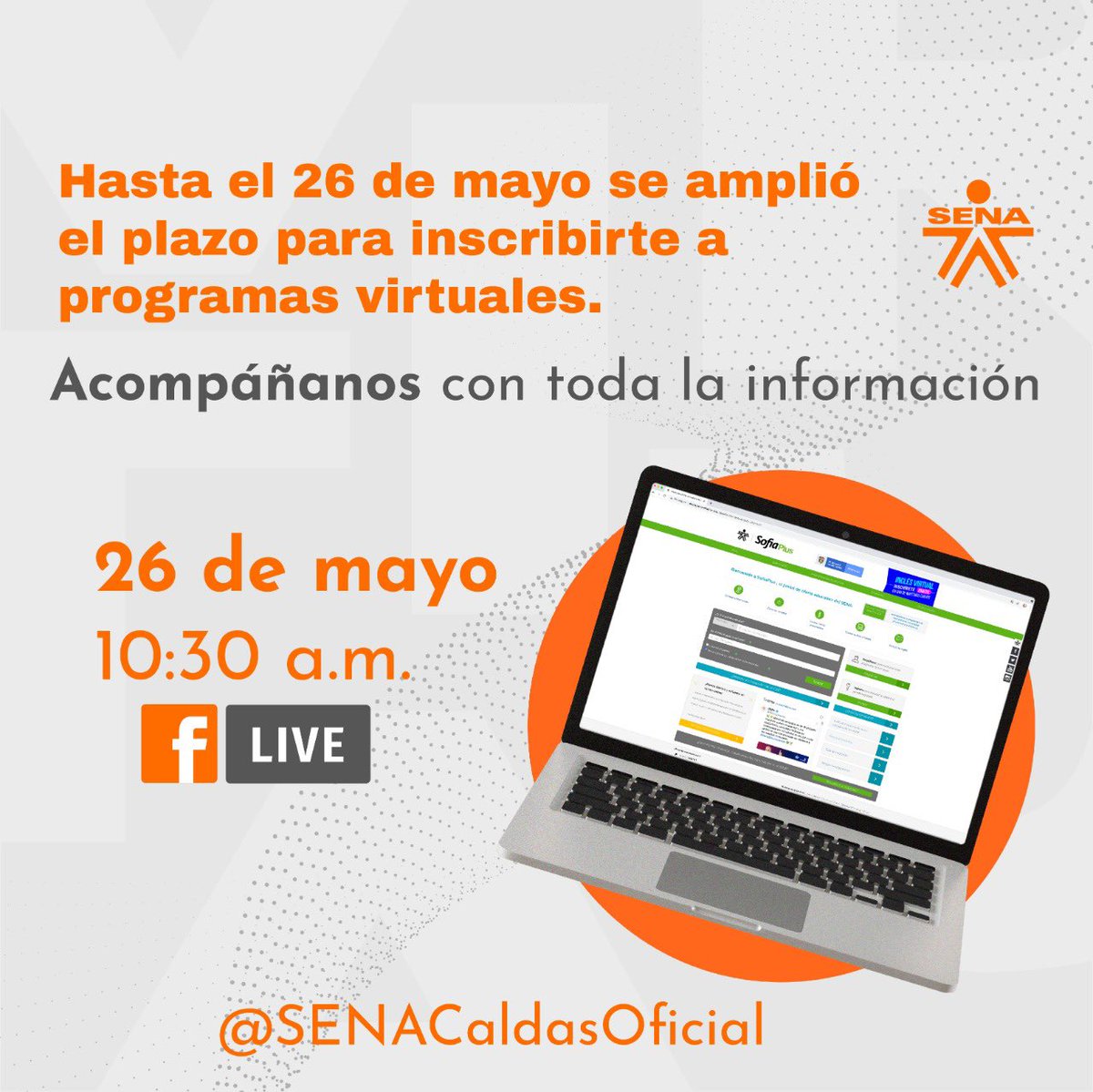 SENA_Caldas's tweet photo. Hasta el 26 de mayo se amplió el plazo para inscribirte a programas virtuales.
Acompáñanos con toda la información✅ https://t.co/4KuxsvBkR8