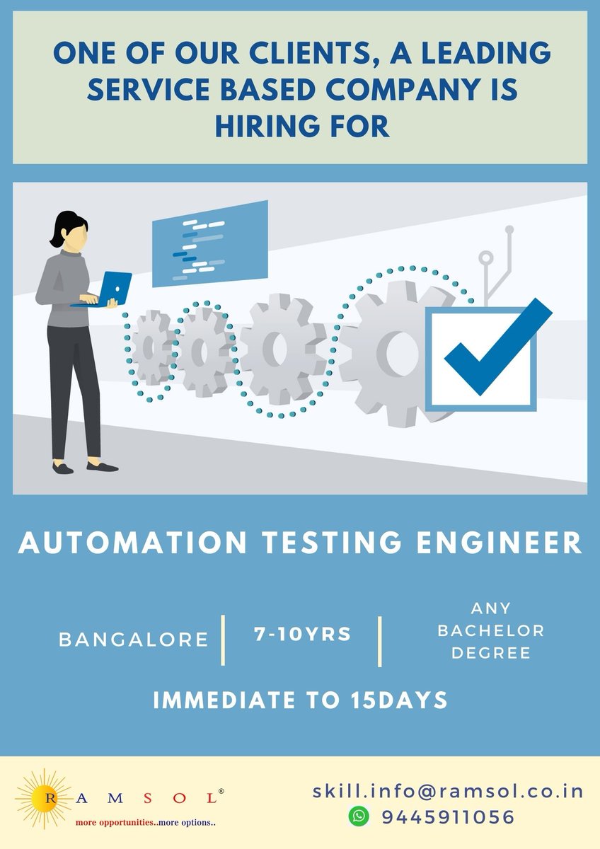 ramsolcorp's tweet image. Hiring for #Automation_testing
#recruiting #career #hiring #jobseekers #jobsearch #interview #interviewtips #interviewpreparation #interviewsuggestions #interviewanalysis #job
youtu.be/o-QGTa_JTH0