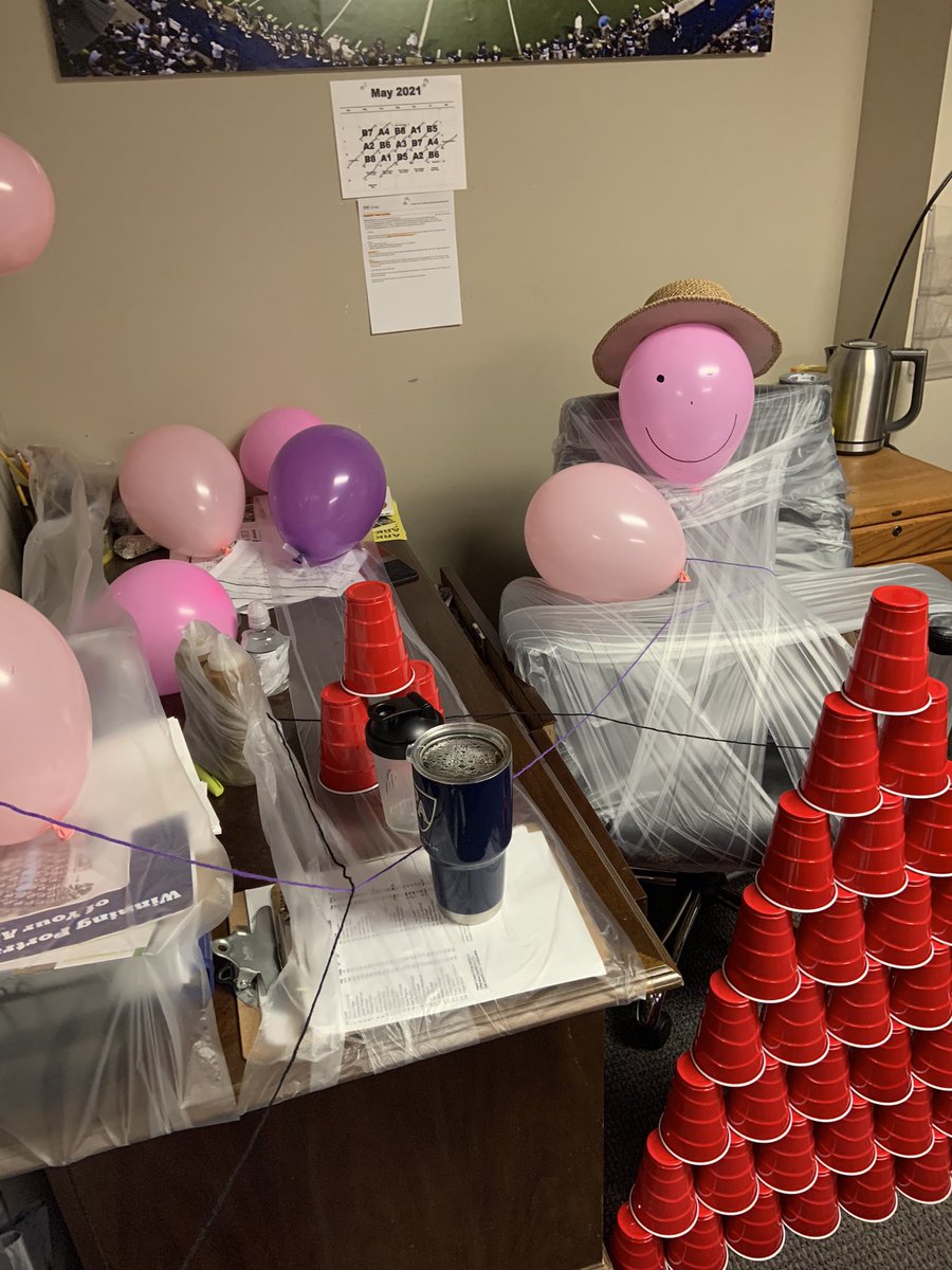 alucas80's tweet photo. Happy Wednesday great people! Never play tricks on your co worker b/c this is what happens. @CoachJacoby got me. She went way overboard.🤦🏾‍♂️😂 https://t.co/2TDhoxNYOJ