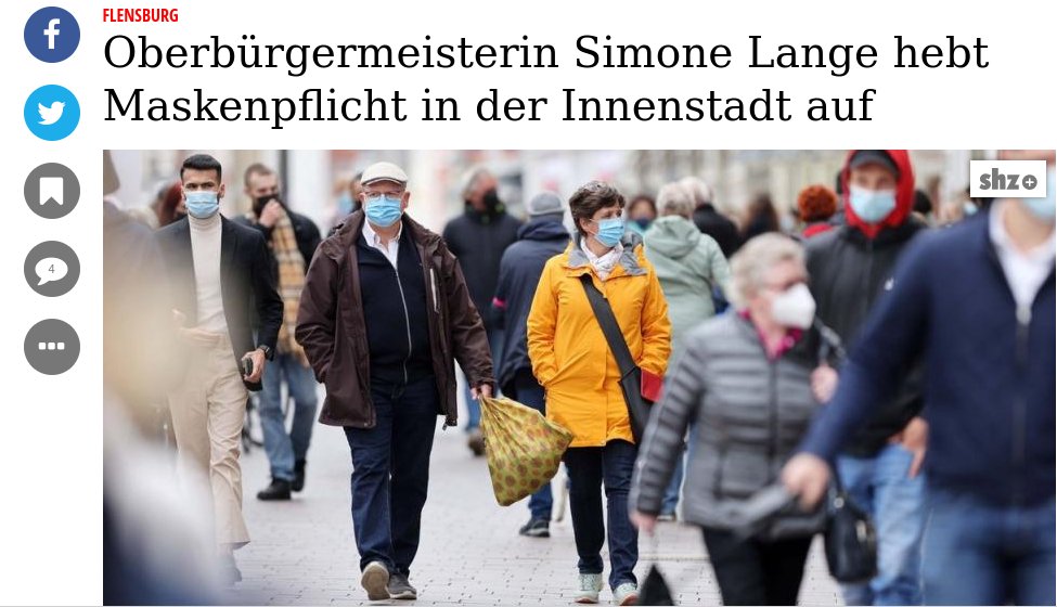 forch20131's tweet photo. Es wurde auch langsam Zeit, diesen Schwachsinn zu beenden. #Flensburg #Maskenpflicht #GerhardScheuch #Covid19 https://t.co/orGKlzwqSH