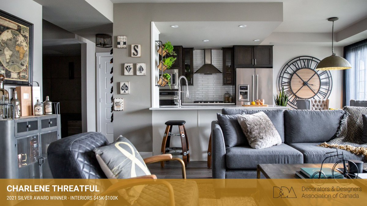 DDACanada's tweet photo. Congratulations to Charlene Threatful for an impressive SILVER WIN at the 2021 DDA Awards in the "Interior Decoration $45K-$100K" category! Thank you to DDA 2021 Awards Sponsor: @ElectricStyle #DDAawards2021 #ddacanada #awardwinning #award #canadiandesigns #canadianinteriors https://t.co/BpGTWTXXpR