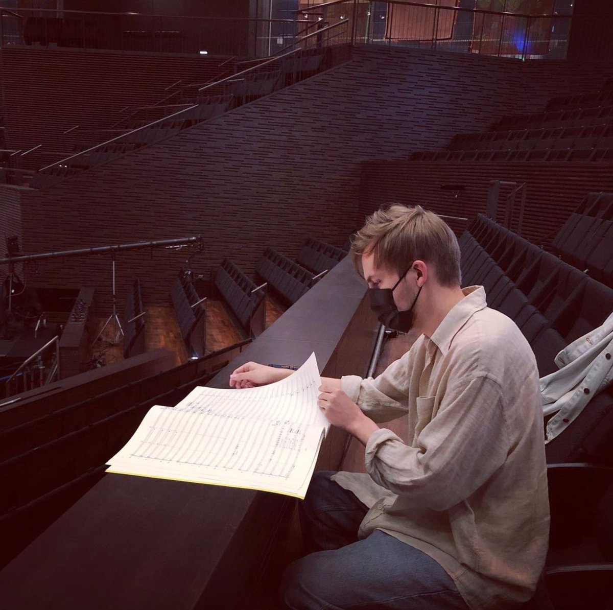 HilliSebastian's tweet photo. Hearing your notes come to life for the first time. A magical feeling @Yle_Rso @hlintu @schottmusic @Musiikkitalo #premieretime #Miracle https://t.co/DeqjZiYxrF