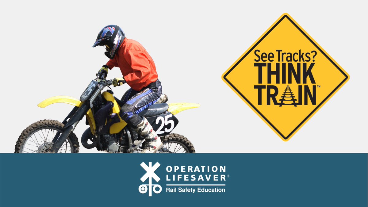 Trains are quieter and faster than you think. See Tracks, Think Train.

#MotorcycleSafetyAwarenessMonth