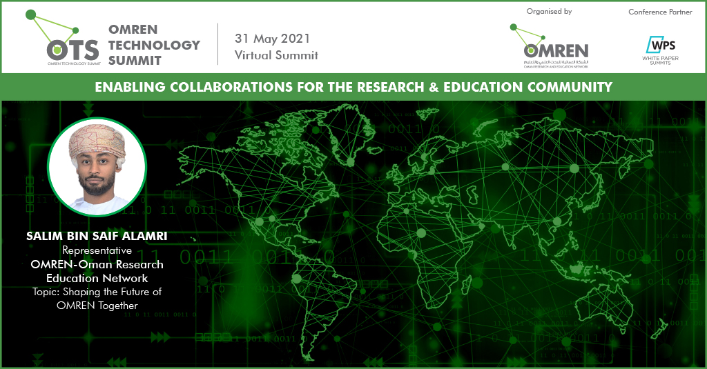 We are pleased to announce Salim Bin Saif Alamri - Representative, Oman Research and Education Network, speaking at OTS - OMREN Technology Summit, taking place on 31 May 2021.  #Research #Education #technology #HigherEducation
Register to attend: ots.om