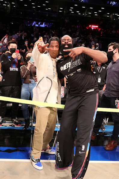 Travis Scott in Brooklyn showin’ love to James Harden