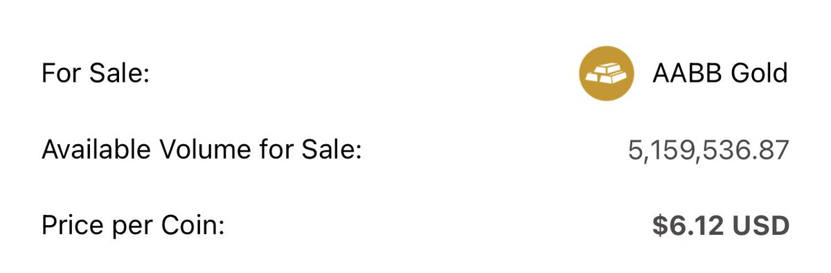 $AABB Gold coin continues to rise in prices.
