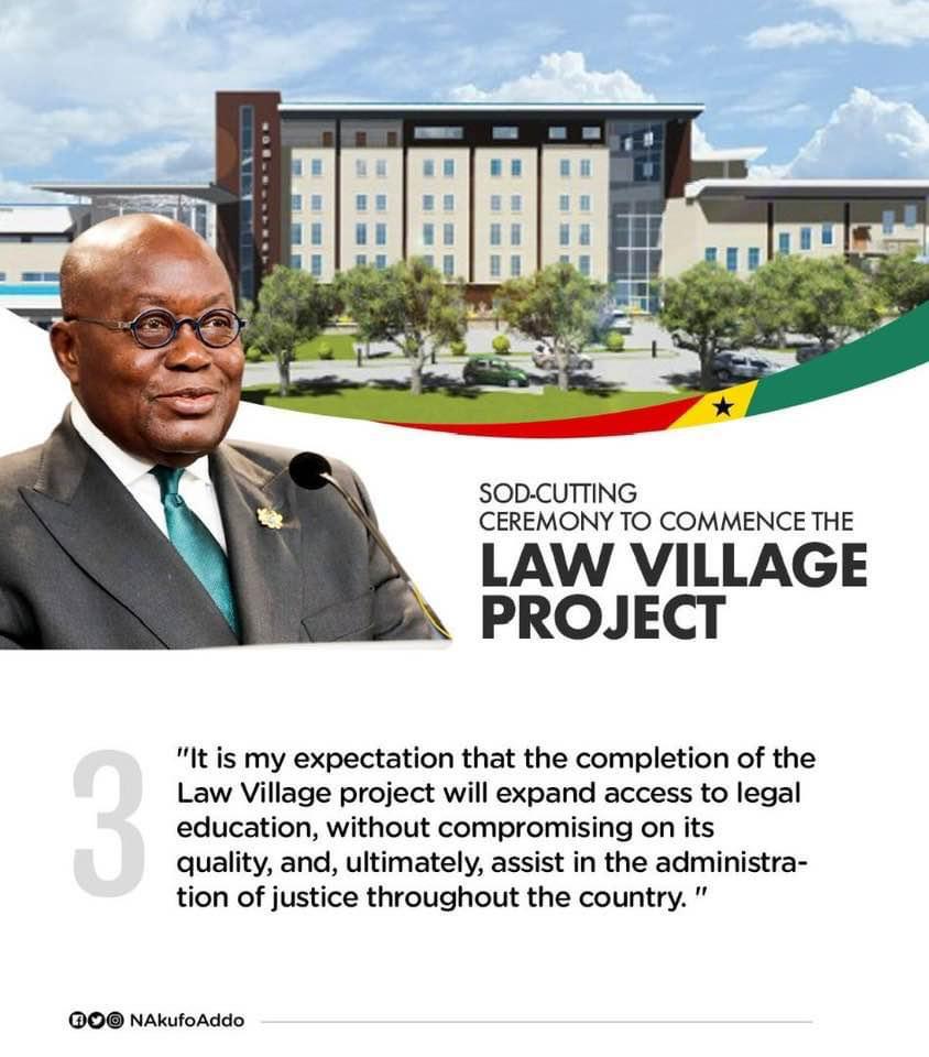 OoooKuntu's tweet photo. "I am happy that it is under the government of @NAkufoAddo that this project is finally seeing the light of day".
#GhanaLawVillageProject 
#ProtectingTheLegacy
#AkufoAddoIsBuildingMore https://t.co/nJLvuOlowA