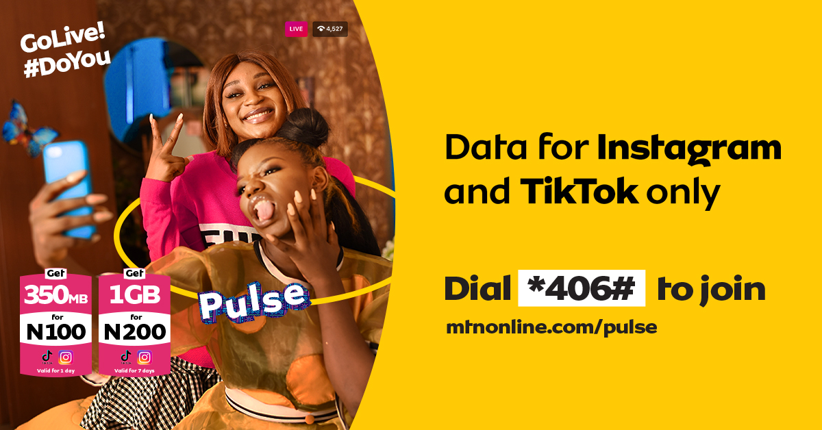 Create and share all the content you want and have fun while doing it without breaking the bank! Join the #MTNPulse club! Dial *406# to get the bundles now! #MTNPulseDoYou