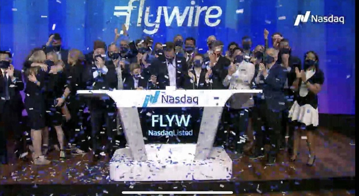 Now living live the Nasdaq IPO of @flywire, first ever of a Spanish origin company. A great milestone for Spanish Tech and all of us involved. Kudos to <a href="/mpmassaro/">Mike Massaro</a>, <a href="/flype/">Amy Maisch</a> &amp; team. Also to <a href="/ikermarcaide/">Iker Marcaide</a> and to our coinvestors <a href="/sparkvc/">Spark Invest</a>, <a href="/BainCapVC/">Bain Capital Ventures</a>, <a href="/Temasek/">Temasek</a> and others...Go Kibo!
