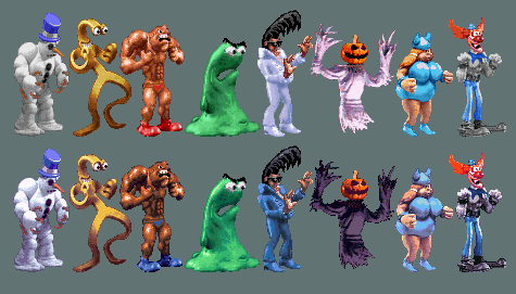 Zool_TE's tweet photo. Here's a palette comparison between CFTE and Ultra ClayFighterTE. I feel it's a major improvement over the original. Thank goes to @DangerDMD @TMNT_TF @IceManual  @kosheh @Thesupernintend and the PalMod team! The stages will be next! #clayfighter https://t.co/NBwovNX3bn