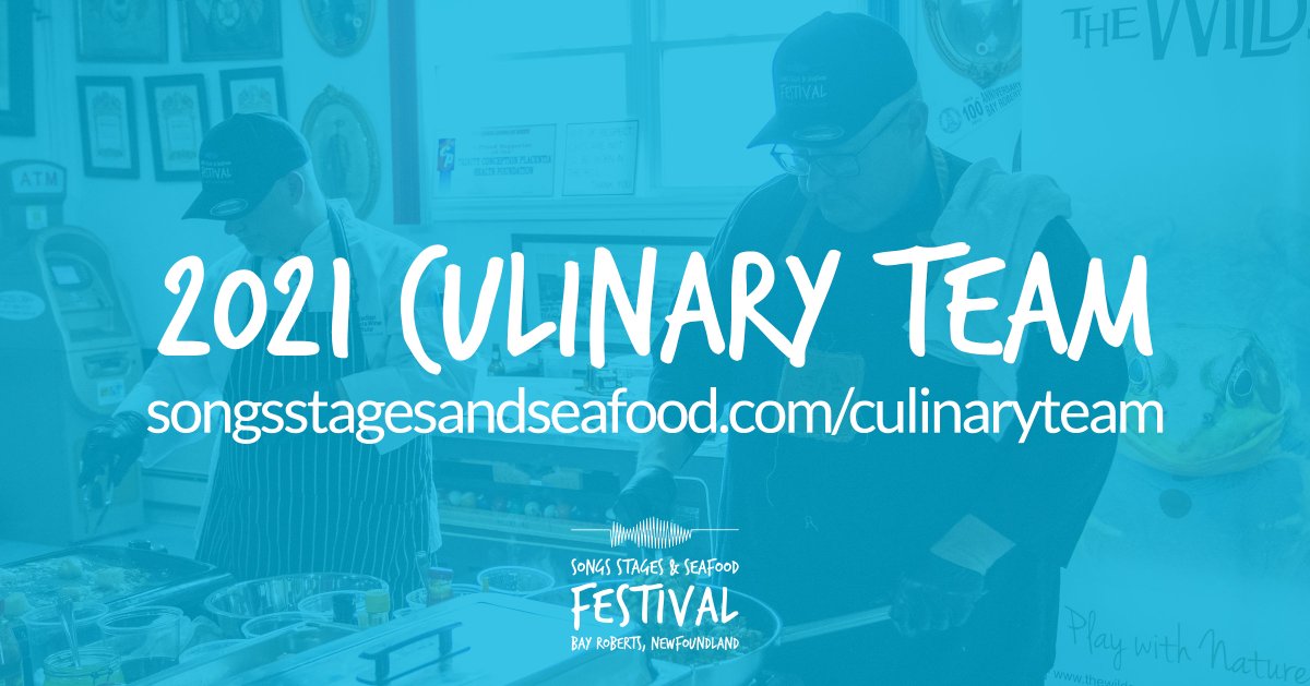Wondering who is going to be preparing your delicious meals at the 2021 #SongsStagesSeafood Festival?

Our culinary team, featuring some of the BEST chefs in our province, is now official! Check them out here: songsstagesandseafood.com/culinaryteam.