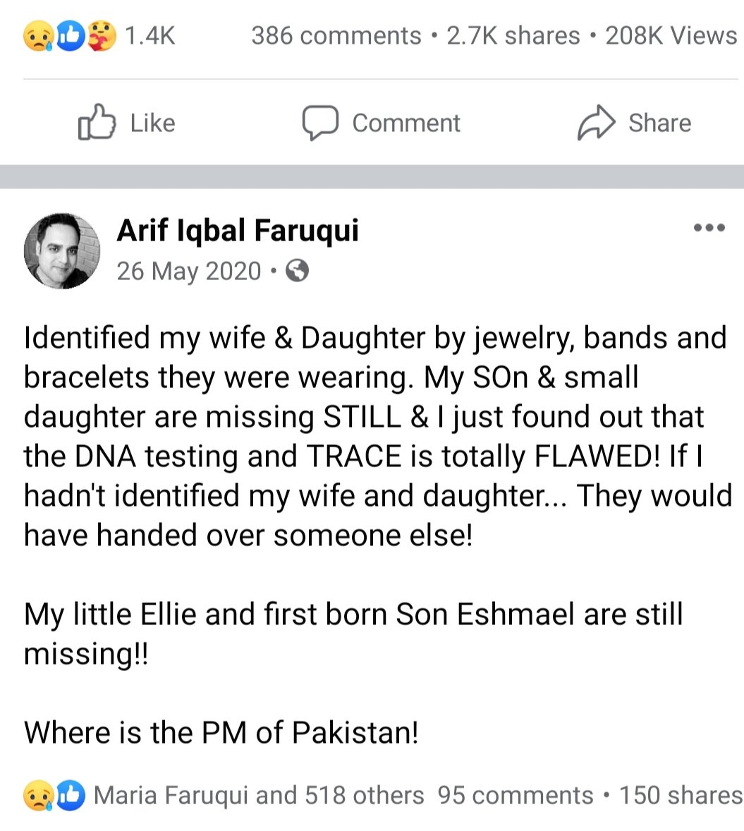 AiFaruqui's tweet photo. MY STORY - (Post 2 ) 26th May 2020
I keeping appealing to the PM But till date he hasn't shown up.Who is he so afraid of or powerless against?
Why hasn't the dental and DNA scam been looked into!
#nahichorainge #PIA8303 #PIAPlanCrash #PIAPlaneCrash #arifiqbalfaruqui #docmrk https://t.co/e4bvLOSiR4